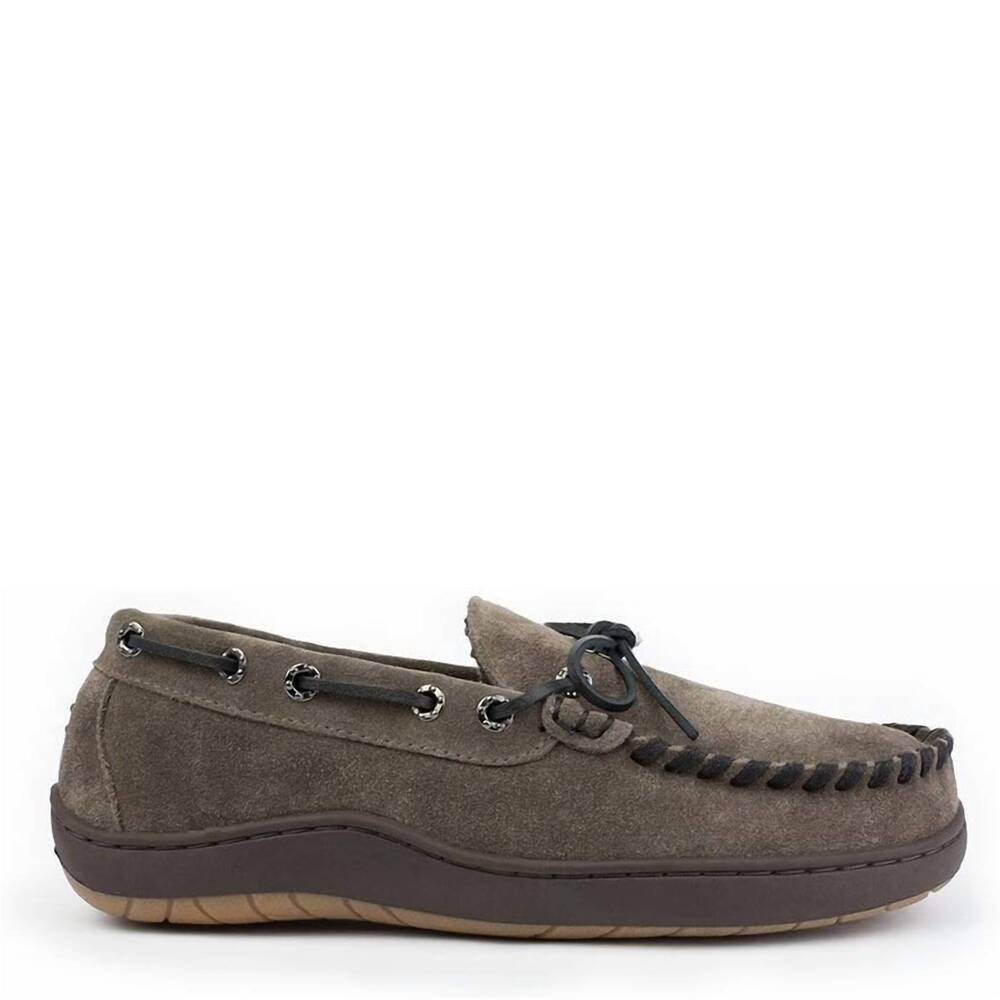 NEW TEMPUR-PEDIC men's therman moccasin style slipper in charcoal